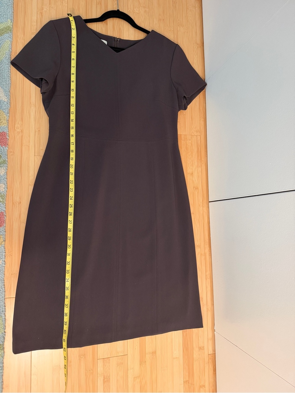 Talbots Brown Short-Sleeve Fit-and-Flare Lined Dress - Picture 8 of 12